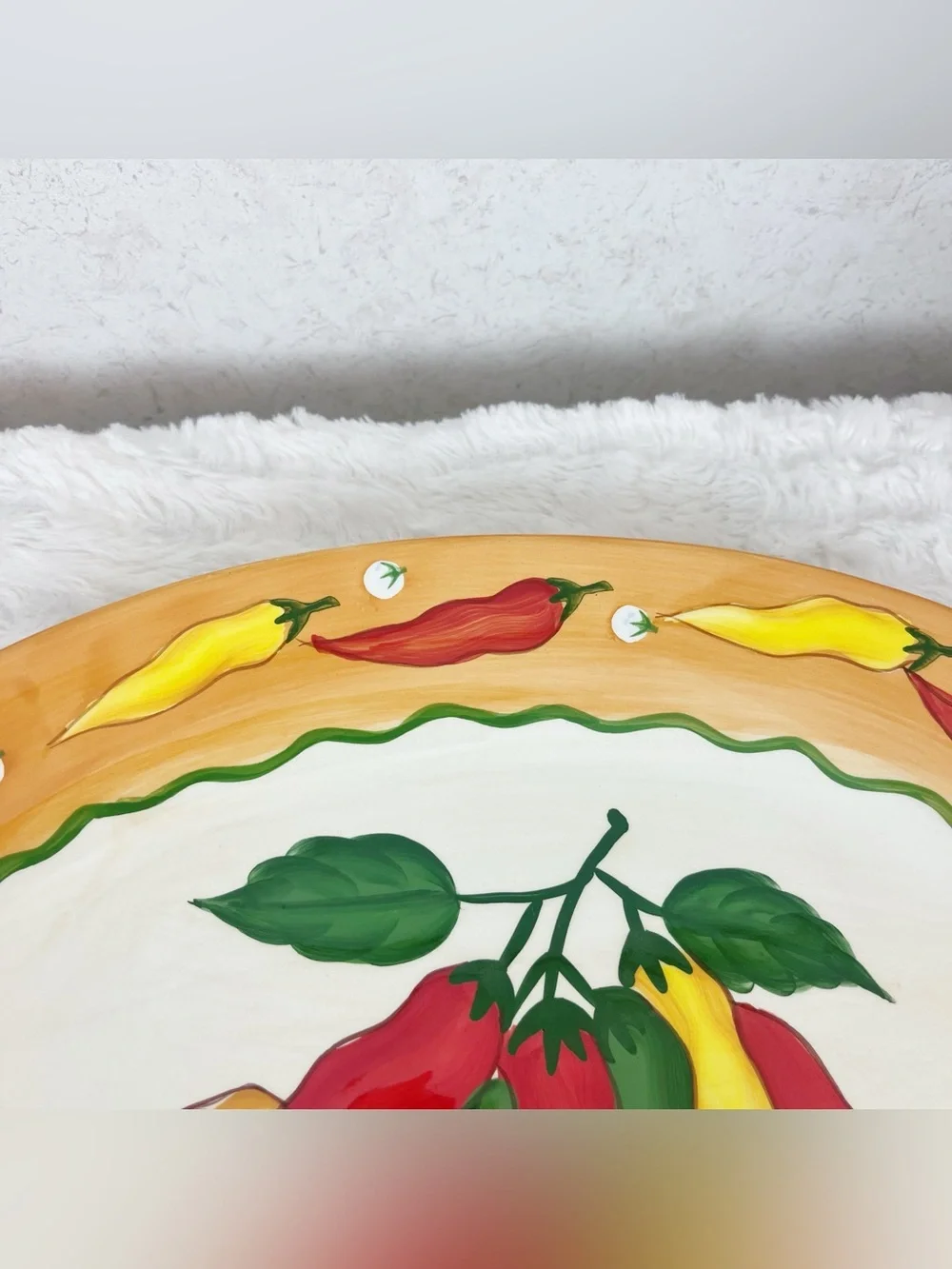 Rare Vintage WCL Hot Chili Peppers Large Oval Serving Platter Southwestern Boho